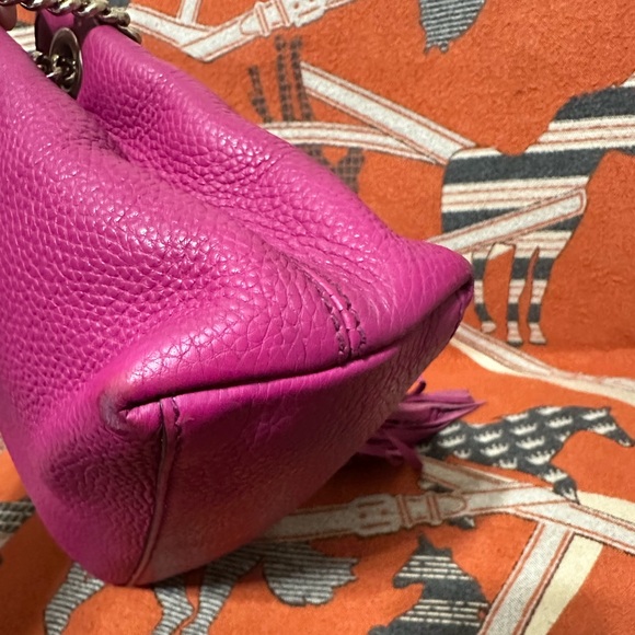 GUCCI ❤️🌟SOHO MAGENTA PEBBLED LEATHER TOTE⭐️ - Picture 7 of 15